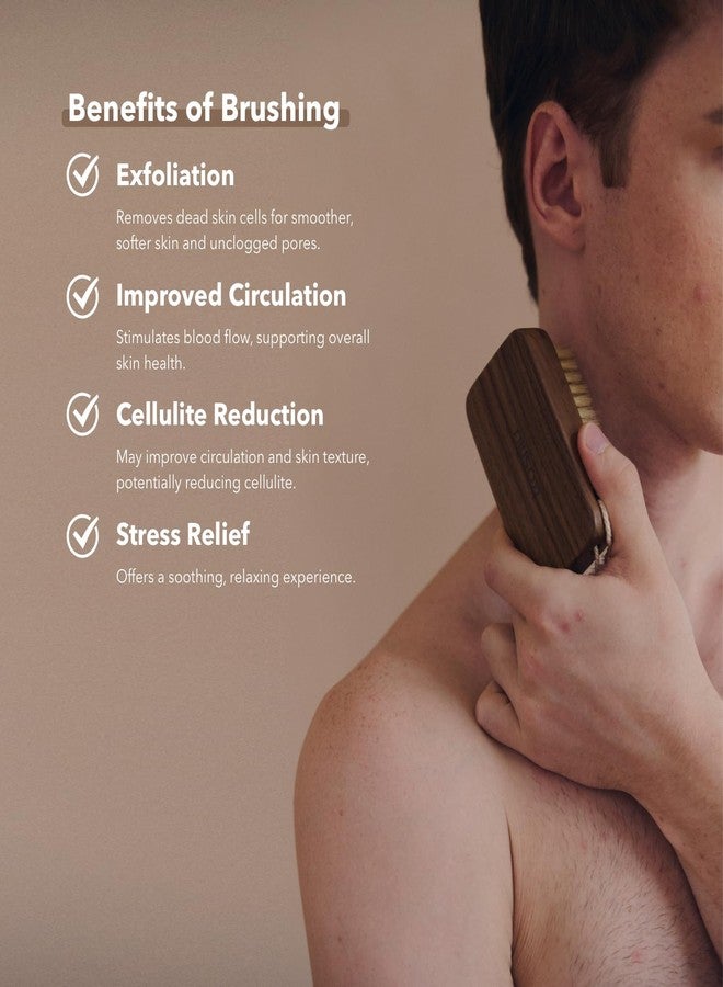 KOSMU Luxury Natural Walnut Wood Boar Bristle Body Brush | Exfoliating & Detoxifying for All Skin Type | Sweeps Away Dead Skin Cells for Luminous, Smooth Skin | for Wet and Dry Use (Handheld) - Image 3